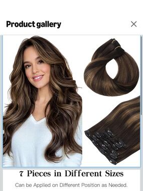 Hot banana Brown Clip-In human Hair Extensions - 7 Piece Set